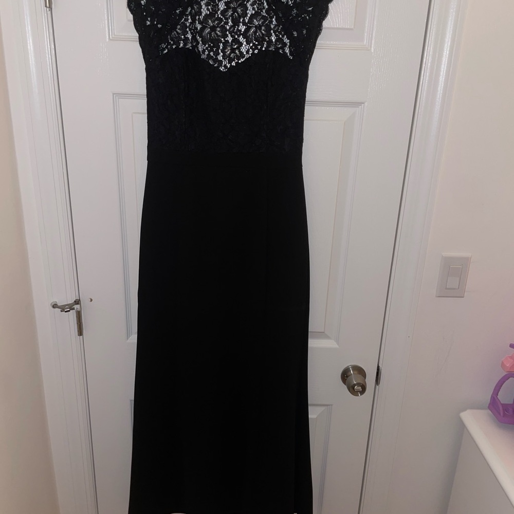 Lace Bodice Mermaid Gown Black